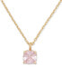 kate spade new york little Luxuries Gold-Tone Pavé & Crystal Square Pendant Necklace, 16" + 3" extender