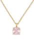 Фото #1 товара Little Luxuries Gold-Tone Pavé & Crystal Square Pendant Necklace, 16" + 3" extender