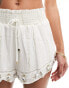 River Island beach short with metallic stripe in cream M - фото #10