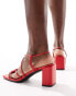 Фото #4 товара Public Desire Wide Fit Taryn strappy block heel sandals in cherry red