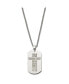 Chisel polished Lasered Philippians 4:13 Dog Tag Curb Chain Necklace