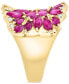 ფოტო #3 პროდუქტის EFFY® Ruby (2-1/3 ct. t.w.) & Diamond (2-1/3 ct. t.w.) Marquise Floral-Inspired Cluster Ring in 14k Gold