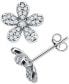 ფოტო #1 პროდუქტის Cubic Zirconia Flower Stud Earrings in Sterling Silver, Created for Macy's