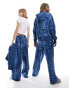 COLLUSION Unisex relaxed skate joggers in blue wash co-ord