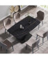Фото #1 товара 63" Modern Artificial Stone Black Curved Black Metal Leg Dining Table -6 People