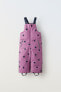 Water-repellent and wind-resistant ski collection polka dot dungarees