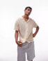 Фото #2 товара Topman crochet panelled polo in beige