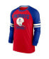 Men's Red, Royal New England Patriots Throwback Raglan Long Sleeve T-shirt