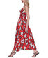Floral-Print Lace-Up Midi Dress