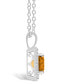 Фото #3 товара Macy's citrine (1-1/2 ct. t.w.) and Diamond (1/7 ct. t.w.) Halo Pendant Necklace in Sterling Silver
