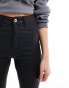 River Island high rise coated flare jeans in black Черный, EU 36 L30 - фото #2