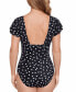 Фото #2 товара Women's Flutter-Sleeve Polka Dot One-Piece Swimsuit, Created for Macy's