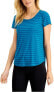 Фото #1 товара Ideology 275963 Shadow-Stripe T-Shirt,- Zen Teal Size XS women