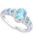 ფოტო #1 პროდუქტის Blue Topaz (1-1/10 ct. t.w.) & Lab Grown White Sapphire (1/4 ct. t.w.) Ring in Sterling Silver