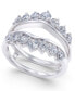 ფოტო #1 პროდუქტის Diamond Tiara Solitaire Enhancer Ring Guard (1-3/8 ct. t.w.) in 14k White Gold