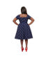 ფოტო #2 პროდუქტის Plus Size 1950s Midge Sweetheart Neckline Swing Dress