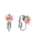 Фото #1 товара Серьги 2028 Silver Tone Porcelain Rose Clip-on