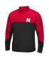 Фото #3 товара Men's Scarlet, Black Nebraska Huskers Triple Dog Dare Quarter-Zip Jacket