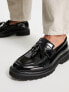 Фото #3 товара ASOS DESIGN tassel loafers in black faux leather