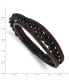 ფოტო #3 პროდუქტის Stainless Steel Brushed Black IP-plated Leather Bracelet