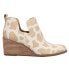 Фото #1 товара TOMS Kallie Cow Print Wedge Womens Size 9.5 B Casual Boots 10018924T