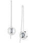 ფოტო #4 პროდუქტის Rhodium-Plated Color Pavé Interlocking Loop Threader Earrings