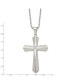 ფოტო #3 პროდუქტის Brushed and CZ Cross Pendant Ball Chain Necklace