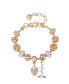 14K Gold Plated Cubic Zirconia Heart Charm Bracelet