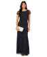 Фото #1 товара Women's Boat-Neck Short-Sleeve Beaded Blouson Gown