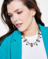 Фото #2 товара Gold-Tone Multicolor Crystal All-Around Statement Necklace, 17" + 3" extender, Created for Macy's