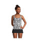 Women's Mastectomy Chlorine Resistant Square Neck Tankini Swimsuit Top Adjustable Straps