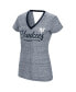 ფოტო #3 პროდუქტის Women's Navy New York Yankees Halftime Back Wrap Top V-Neck T-shirt