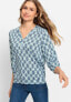 ფოტო #1 პროდუქტის Women's Cotton Blend 3/4 Sleeve Ornamental Print Tunic T-Shirt