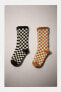 2-pack of chequered socks