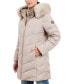 ფოტო #3 პროდუქტის Women's Bibbed Faux-Fur-Trim Hooded Puffer Coat