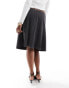 Фото #6 товара ASOS DESIGN Curve knee length tailored pleated midi skirt in grey