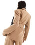 Фото #6 товара Extro & Vert tie front blazer in camel co-ord