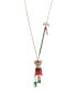 Faux Stone Jingle Bell Bling Reindeer Pendant Necklace