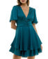 ფოტო #4 პროდუქტის Juniors' Flutter-Sleeve Layered-Hem Dress