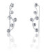 Longitudinal glittering earrings with crystals JL0690