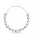 Polished Rhodium Pebble Choker Necklace