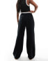 Фото #2 товара ASOS DESIGN contrast waistband wide leg trouser in black