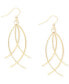 Polished & Textured Curved Bar Drop Earrings in 10k Gold