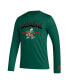 Men's Green Miami Hurricanes Mighty Mascot Pregame Long Sleeve T-shirt