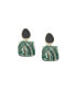 Women's Black Textured Geometric Drop Earrings