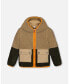 ფოტო #1 პროდუქტის Baby Boy Sherpa Jacket Taupe And Khaki Green - Infant