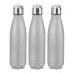 3 x Trinkflasche Edelstahl silber