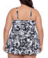 Фото #2 товара Plus Size Floral-Print Flyaway Swim Dress, Created for Macy's