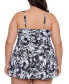 Plus Size Floral-Print Flyaway Swim Dress, Created for Macy's