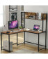 Reversible L-Shaped Corner Desk with Storage Bookshelf